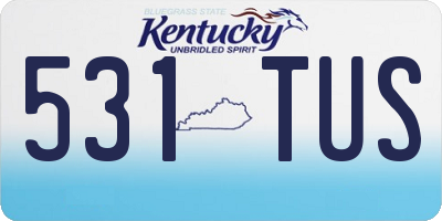 KY license plate 531TUS