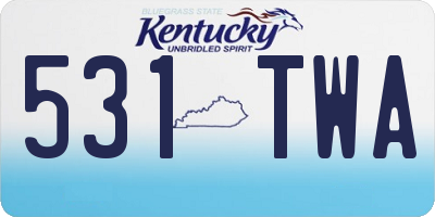 KY license plate 531TWA
