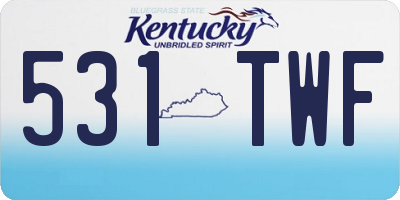 KY license plate 531TWF