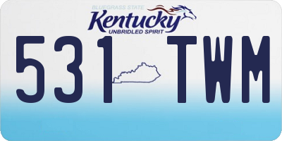 KY license plate 531TWM