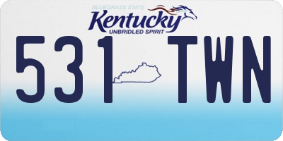 KY license plate 531TWN