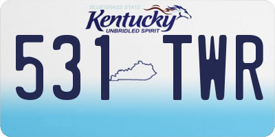 KY license plate 531TWR