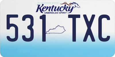 KY license plate 531TXC