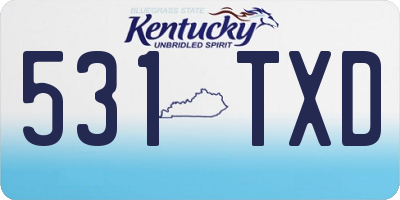 KY license plate 531TXD