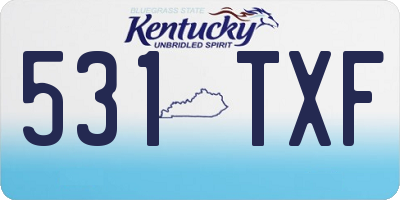 KY license plate 531TXF