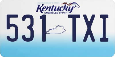 KY license plate 531TXI