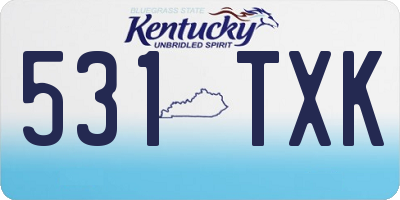 KY license plate 531TXK