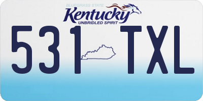 KY license plate 531TXL