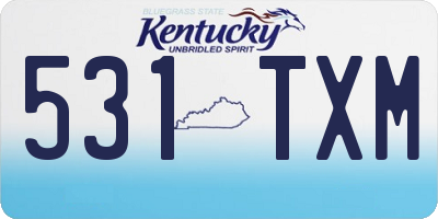 KY license plate 531TXM