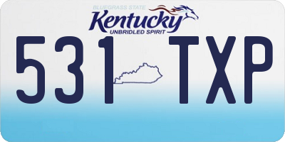 KY license plate 531TXP