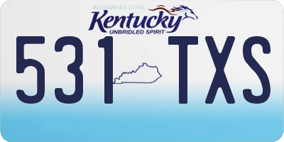 KY license plate 531TXS