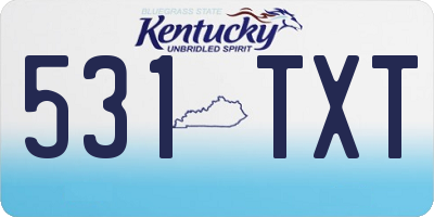 KY license plate 531TXT