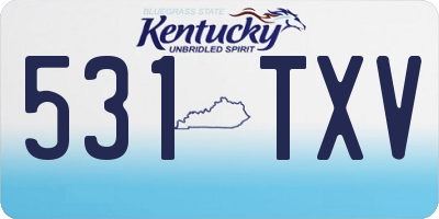 KY license plate 531TXV