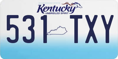 KY license plate 531TXY