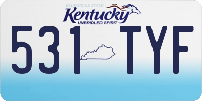 KY license plate 531TYF