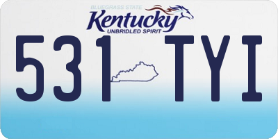 KY license plate 531TYI