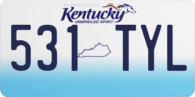 KY license plate 531TYL