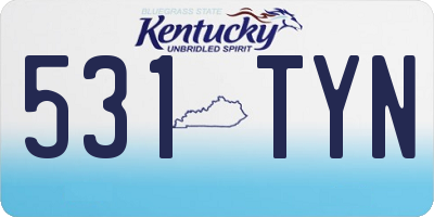 KY license plate 531TYN