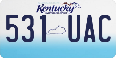 KY license plate 531UAC