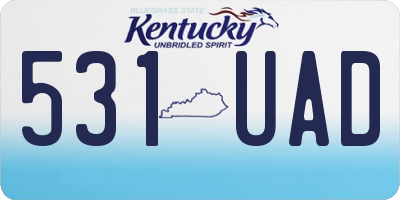 KY license plate 531UAD