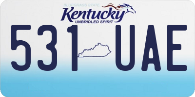 KY license plate 531UAE