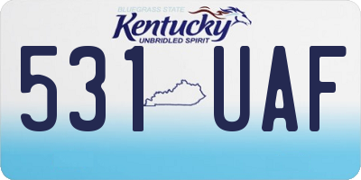 KY license plate 531UAF