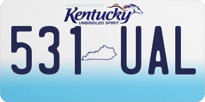 KY license plate 531UAL