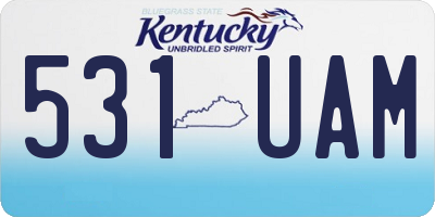 KY license plate 531UAM