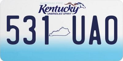 KY license plate 531UAO