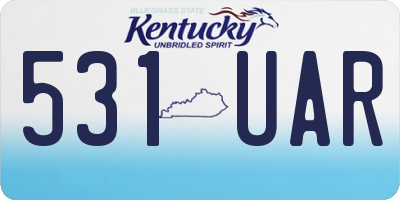 KY license plate 531UAR