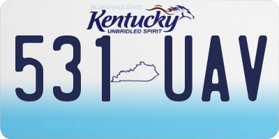 KY license plate 531UAV