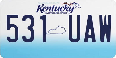 KY license plate 531UAW