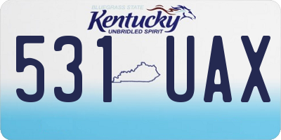 KY license plate 531UAX