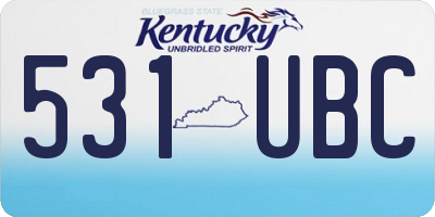 KY license plate 531UBC