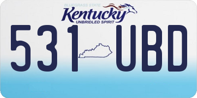 KY license plate 531UBD