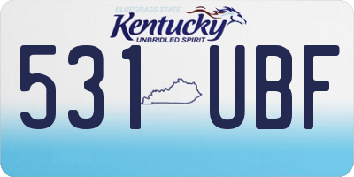 KY license plate 531UBF