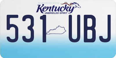 KY license plate 531UBJ