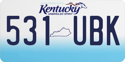 KY license plate 531UBK