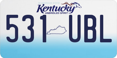 KY license plate 531UBL