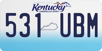 KY license plate 531UBM