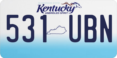 KY license plate 531UBN