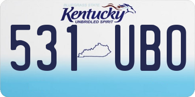 KY license plate 531UBO
