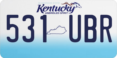 KY license plate 531UBR