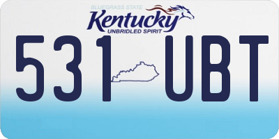 KY license plate 531UBT