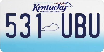 KY license plate 531UBU