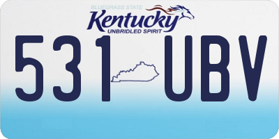KY license plate 531UBV