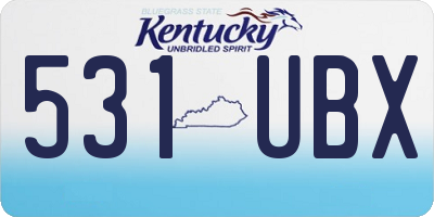 KY license plate 531UBX