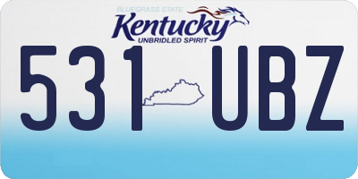 KY license plate 531UBZ
