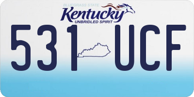 KY license plate 531UCF