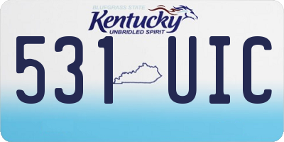 KY license plate 531UIC